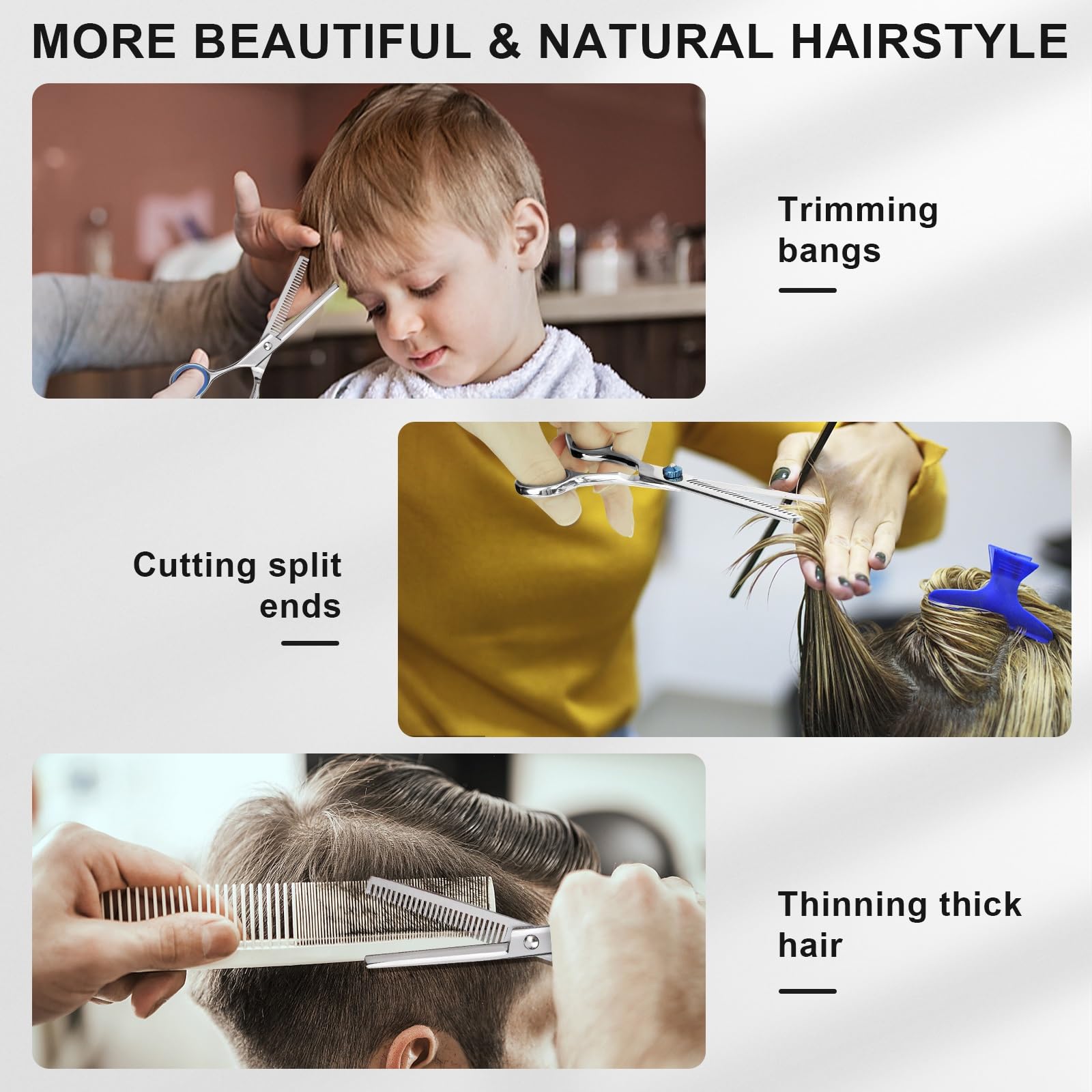 Hachacha multi-use tool for hair, beard, bangs, and pet grooming.