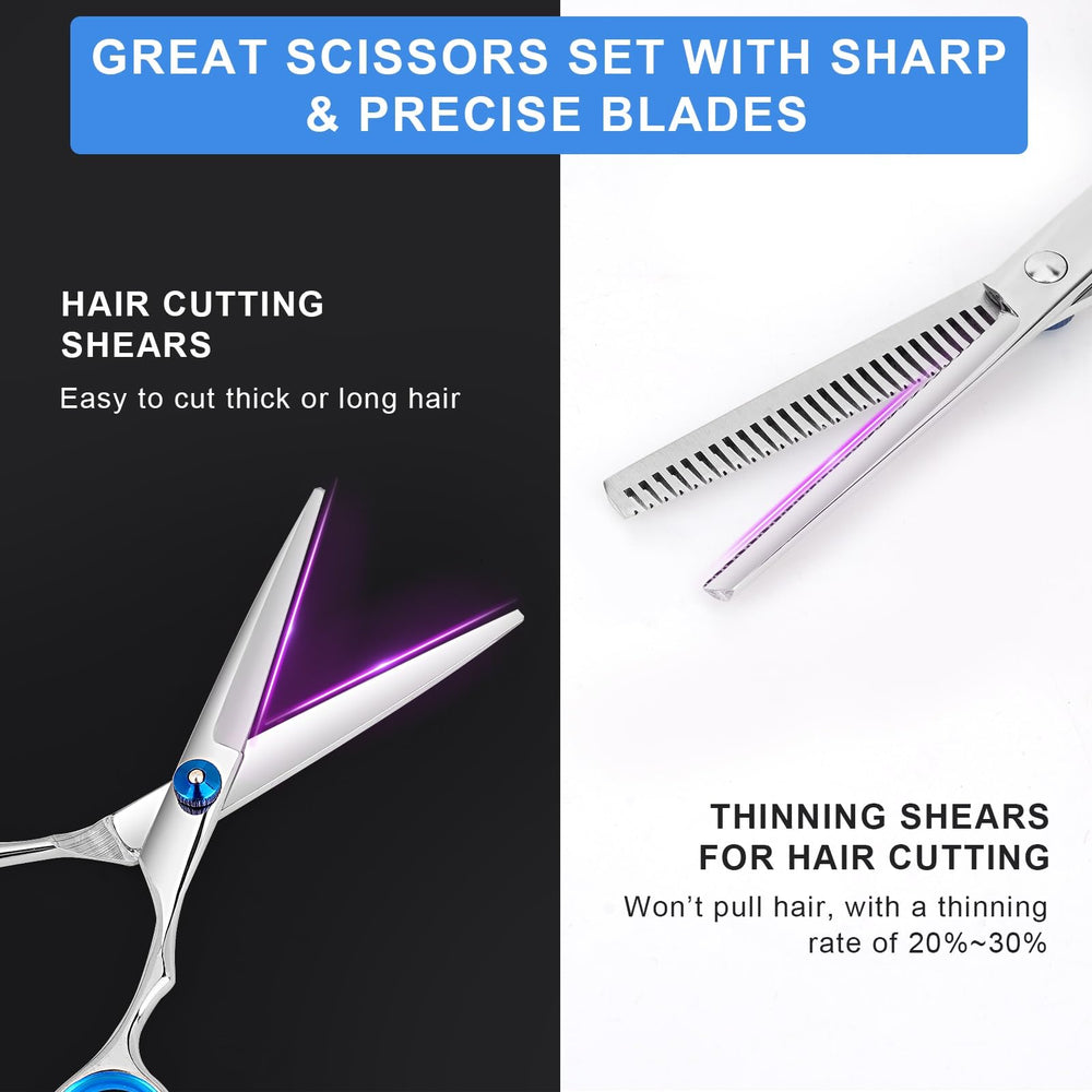 Hachacha thinning shears offering a 20–30% thinning rate for natural blend.