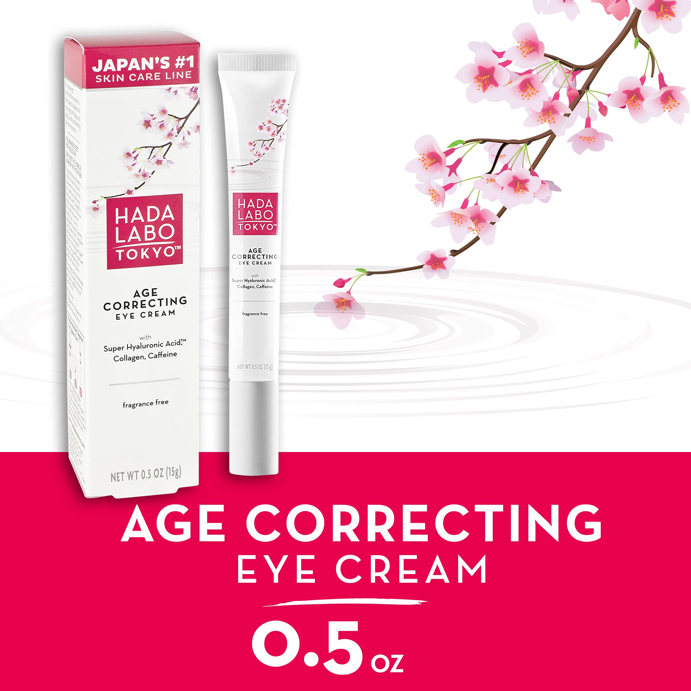 Textura ligera de la crema ocular Hada Labo Tokyo para uso diario suave.