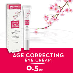 Textura ligera de la crema ocular Hada Labo Tokyo para uso diario suave.