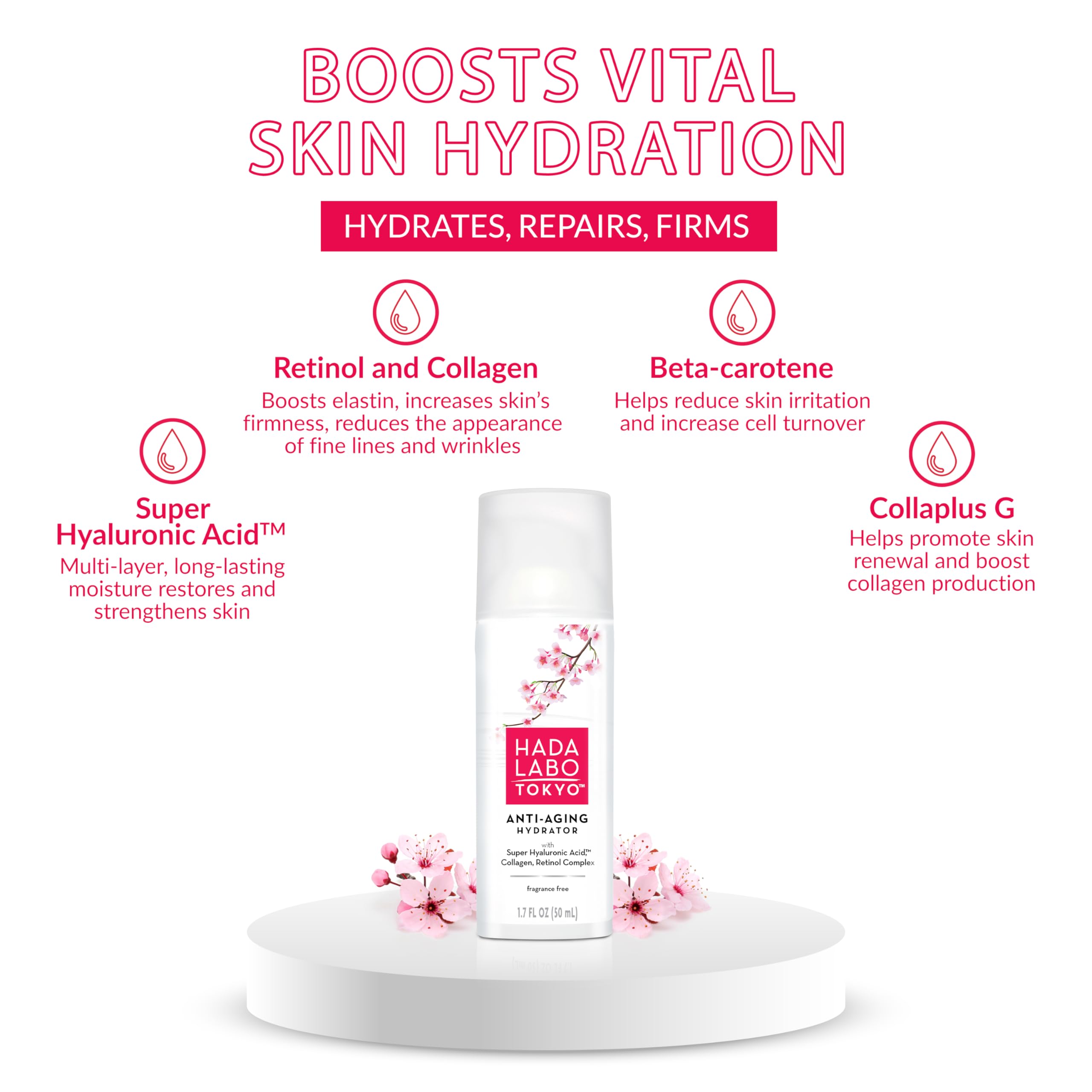 Aplicación rápida de Hada Labo Tokyo para piel suave y luminosa.