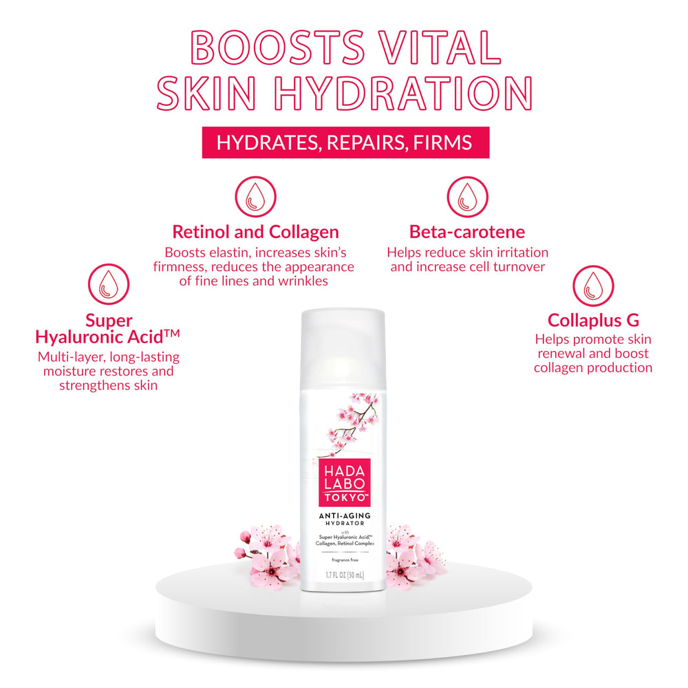 Aplicación rápida de Hada Labo Tokyo para piel suave y luminosa.