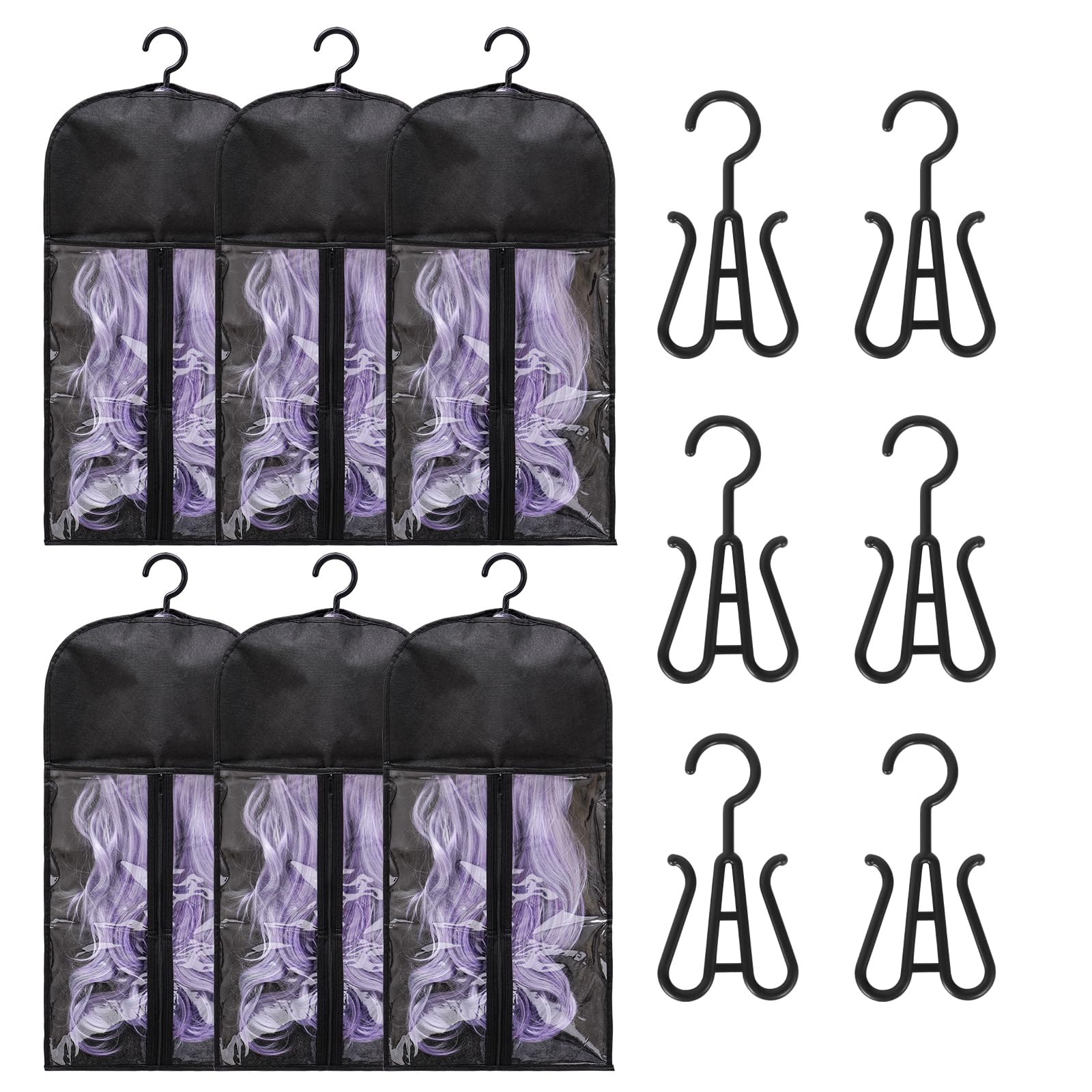 Hadwoer dustproof bag material provides shield against dust and moisture for wigs.