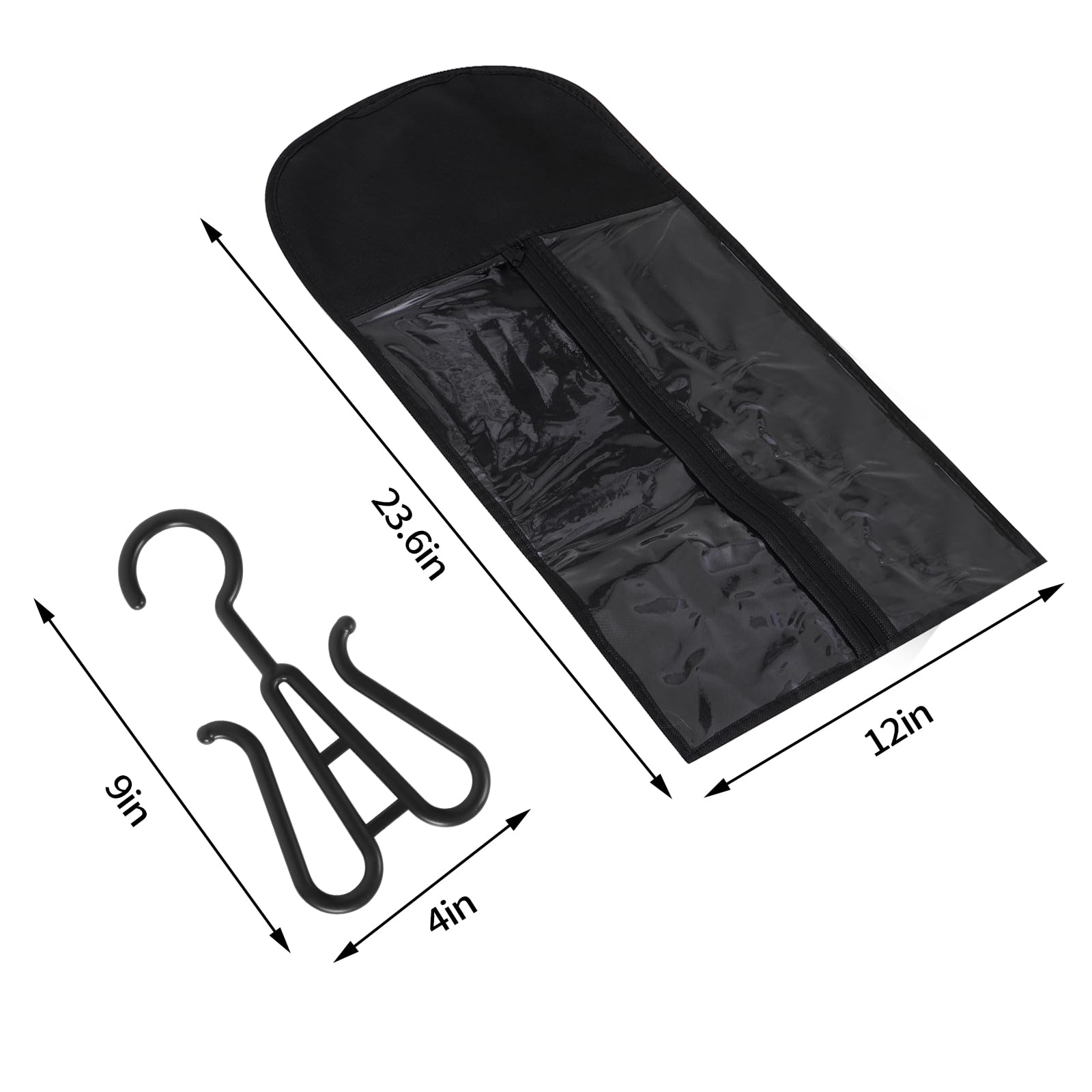 Hadwoer ergonomic hooks preserve wig shape during storage and handling.