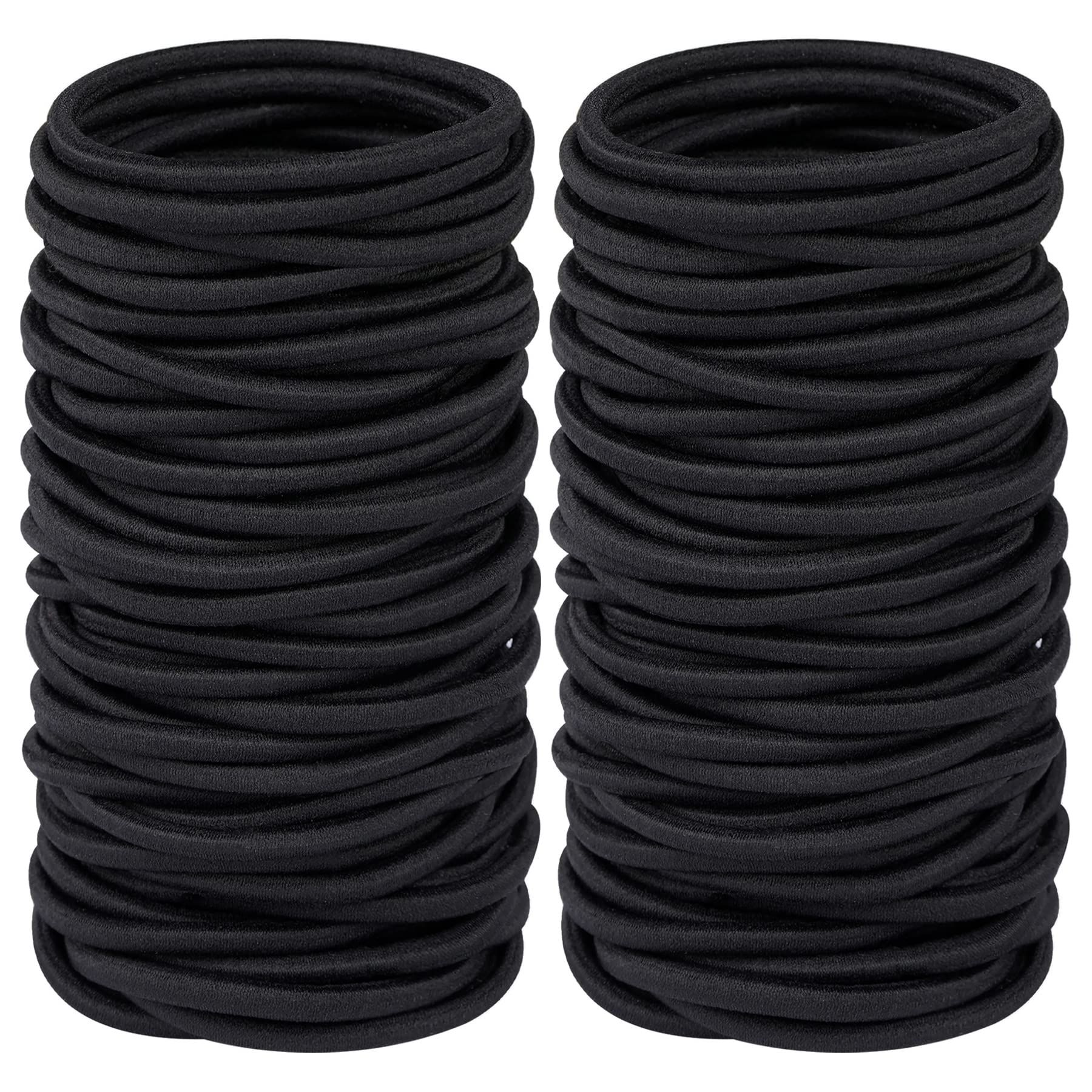 Ligas Hageolan para cabello grueso en negro, paquete de 120 piezas para uso diario
