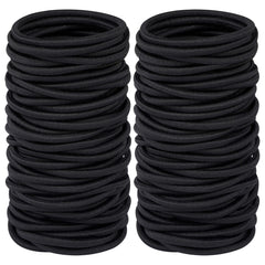 Ligas Hageolan para cabello grueso en negro, paquete de 120 piezas para uso diario