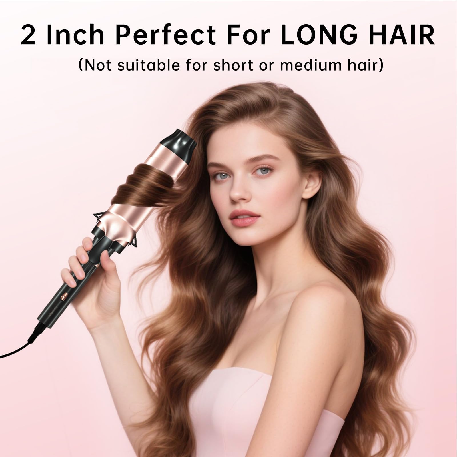 Hahahope curling iron dual voltage switch enables worldwide styling.