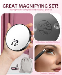 Haikopoon 30x magnification mirror close-up for brow grooming