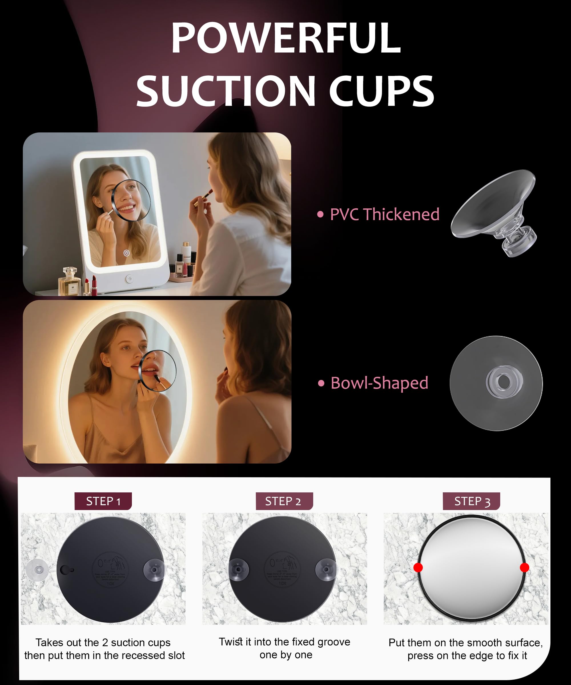 Haikopoon travel-ready mirror with storage pouch
