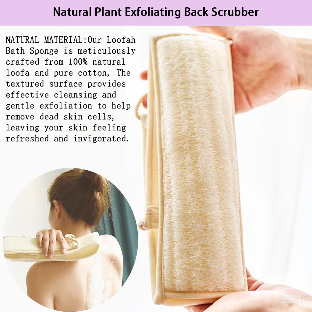 Haikuluo back scrubber with cotton handles for secure grip