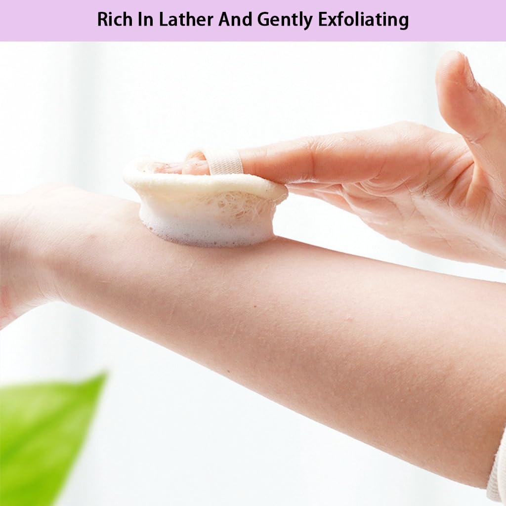 Haikuluo facial cleansing routine with natural loofah sponge.