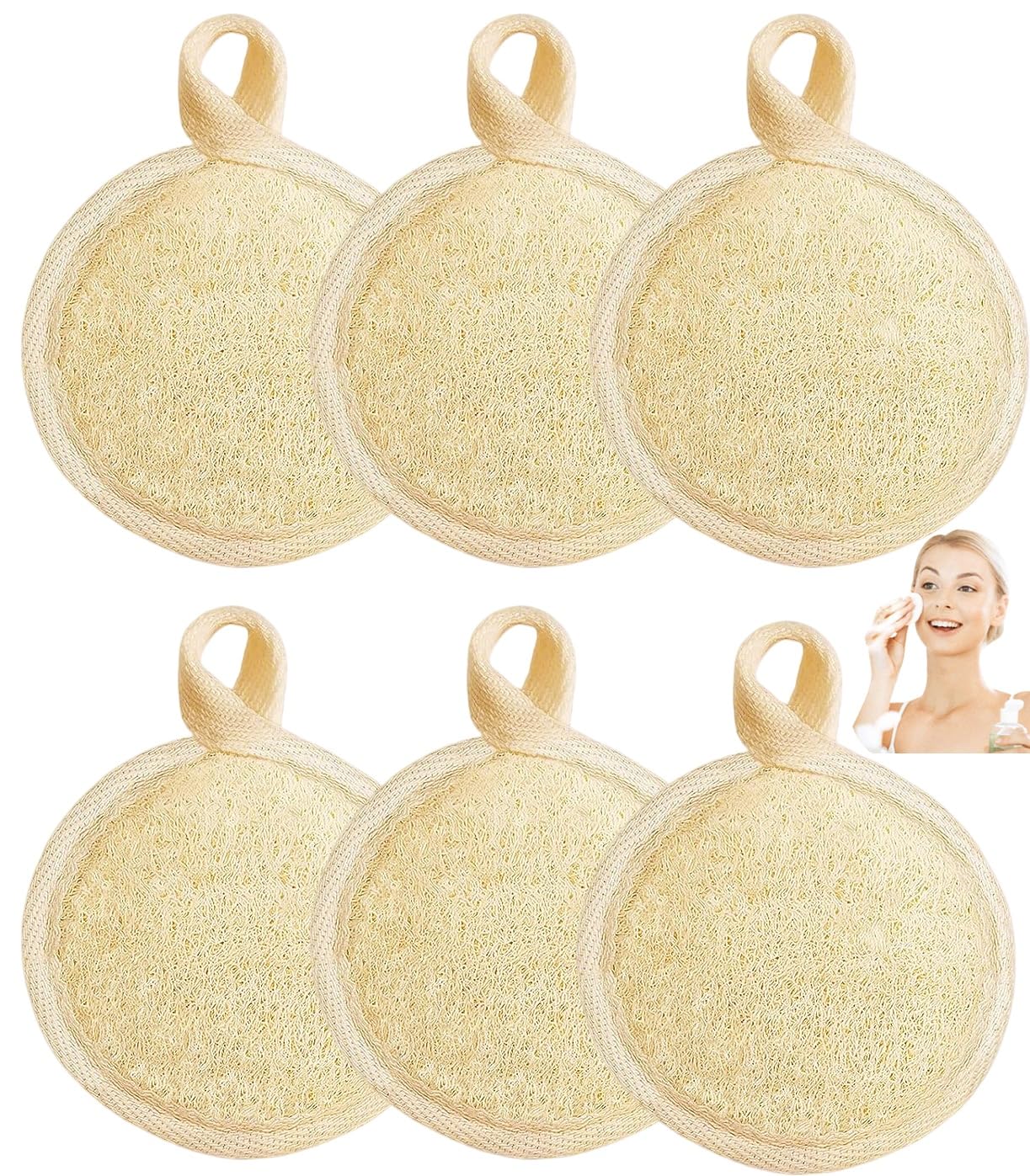 Haikuluo natural loofah face scrubber pack for daily cleansing.