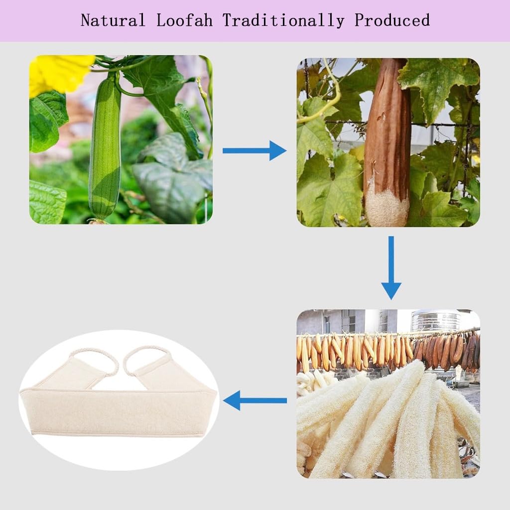 Haikuluo durable loofah back scrubber with reinforced stitching