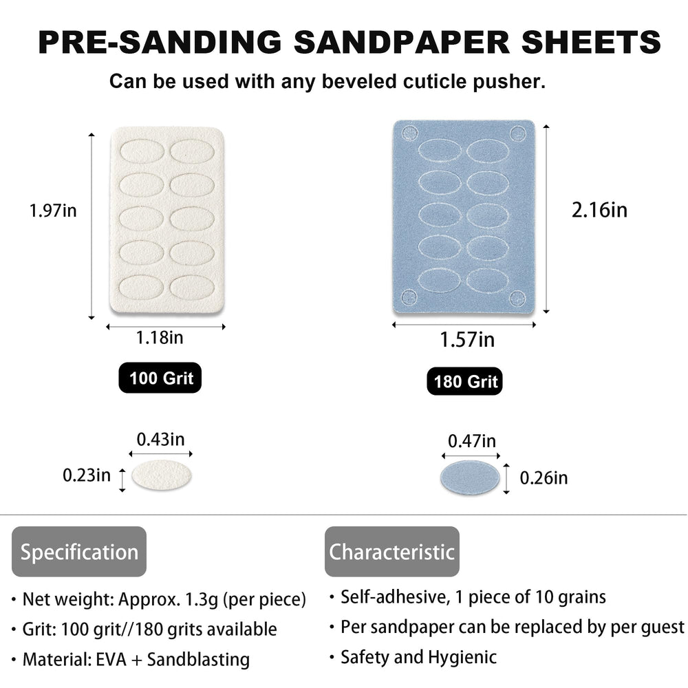 HaimiLiya 180 grit sandpaper sheet for gentle buff and clean nails.