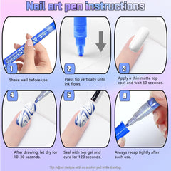 HAIOLORPRO nail art pens on nails demonstrating quick-dry color for efficient manicure