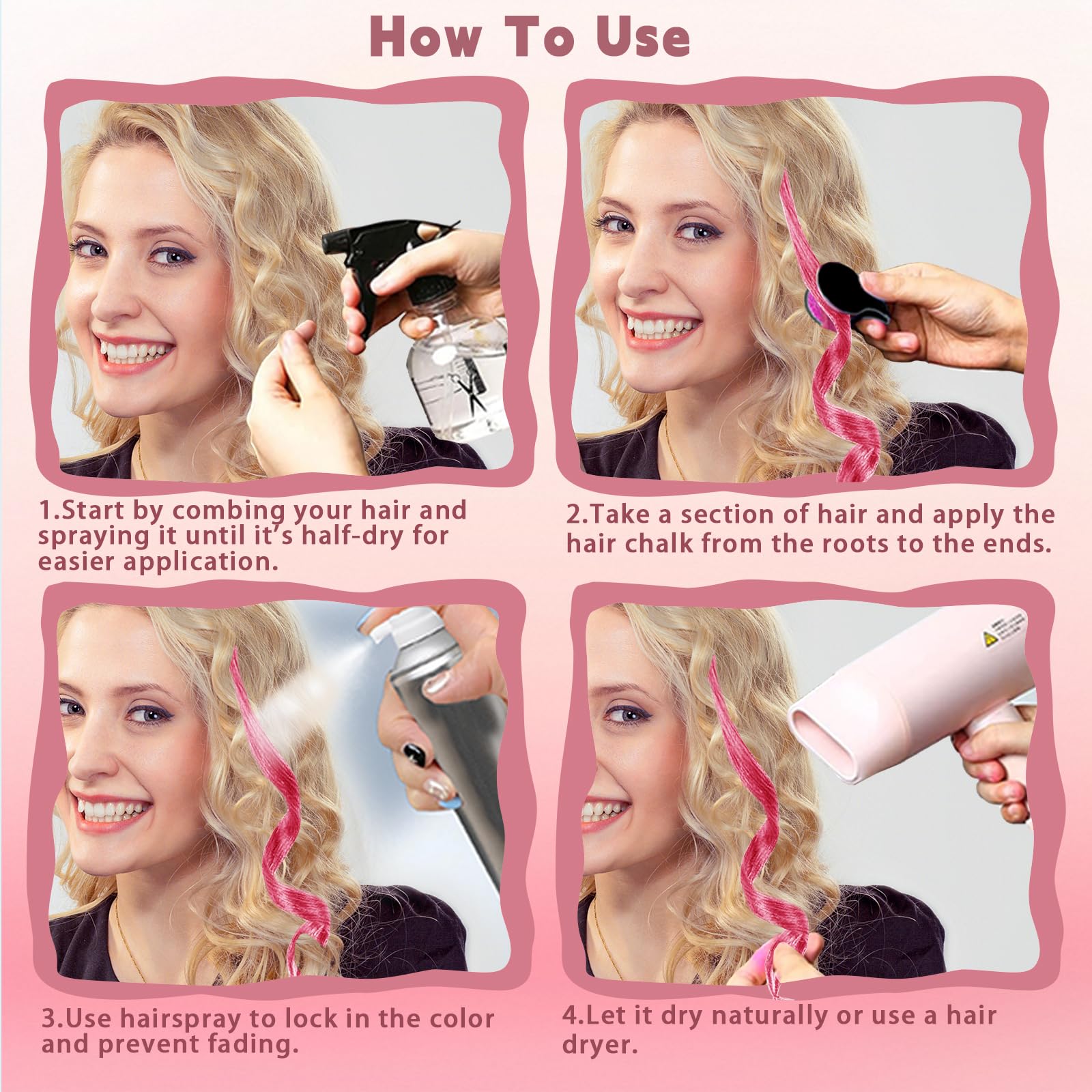 HAIOLORPRO washable temporary dye offers safe, non-toxic color that washes out with shampoo.