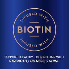 Hair Biology thickening treatment spray showing instant strand thickening for a fuller look.