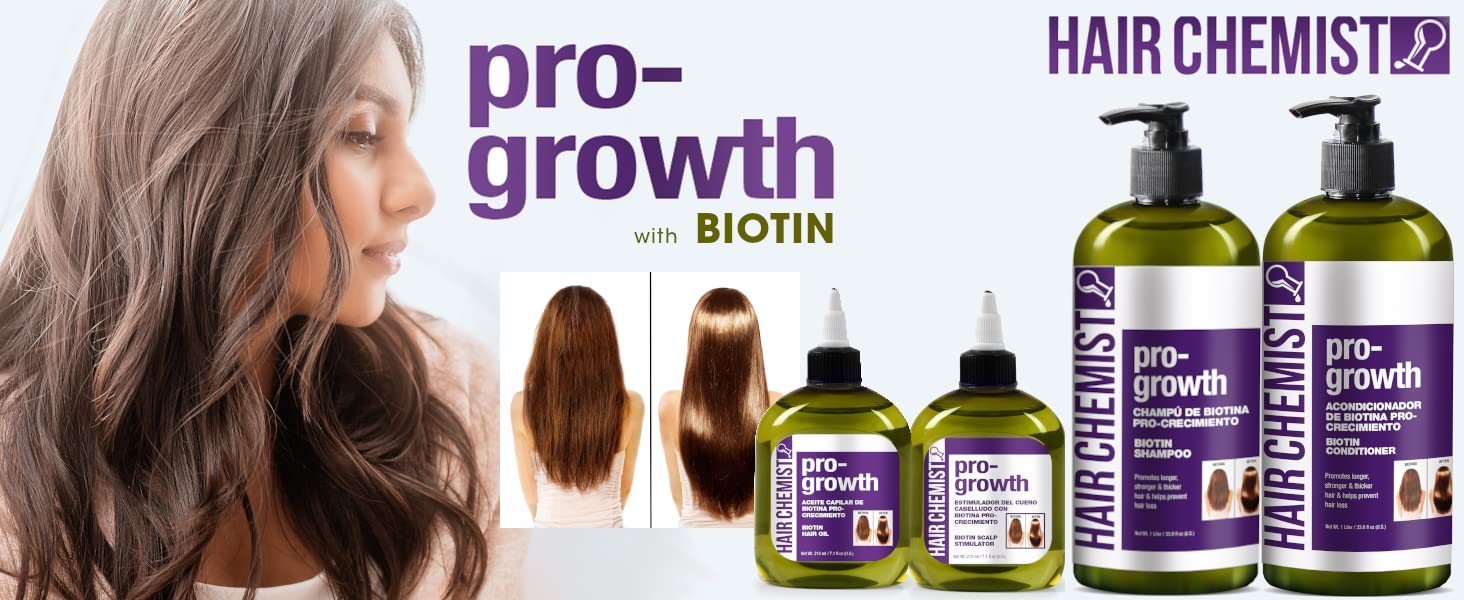 Hair Chemist Biotin Pro-Growth: rutina diaria de cuidado capilar simplificada