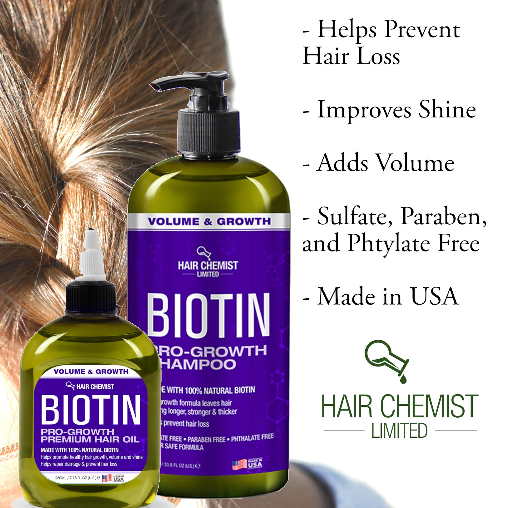 Hair Chemist Biotin Pro-Growth: textura de aceite ligero para uso diario