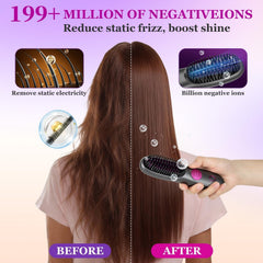 Hair Essence Go Brush Pro LED display with 3 heat settings for precise styling