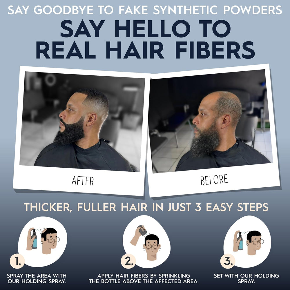 Hair Illusion natural fibers bond with existing hair for discreet volume