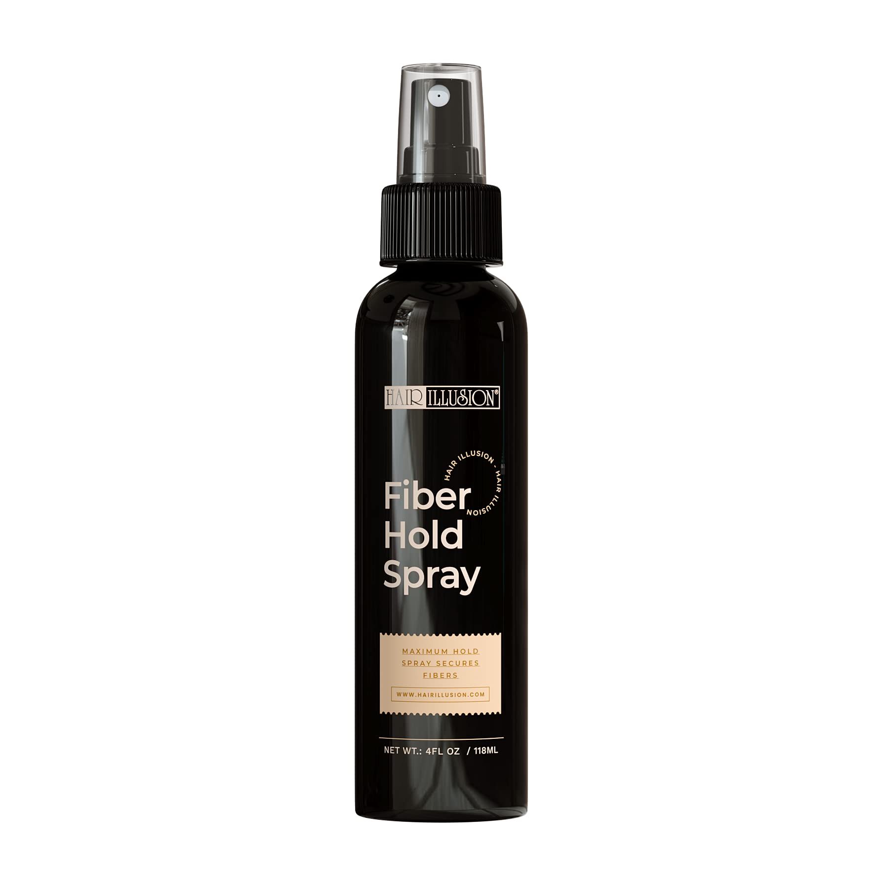 Hair Illusion, botella de 4 oz para fijación duradera de fibras capilares.