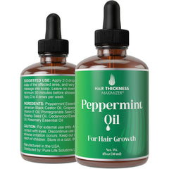 Maximizador del grosor del cabello: botella de aceite de menta para crecimiento.