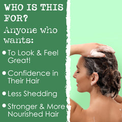Etiqueta hecha en EE.UU. Hair Thickness Maximizer, garantía de procedencia