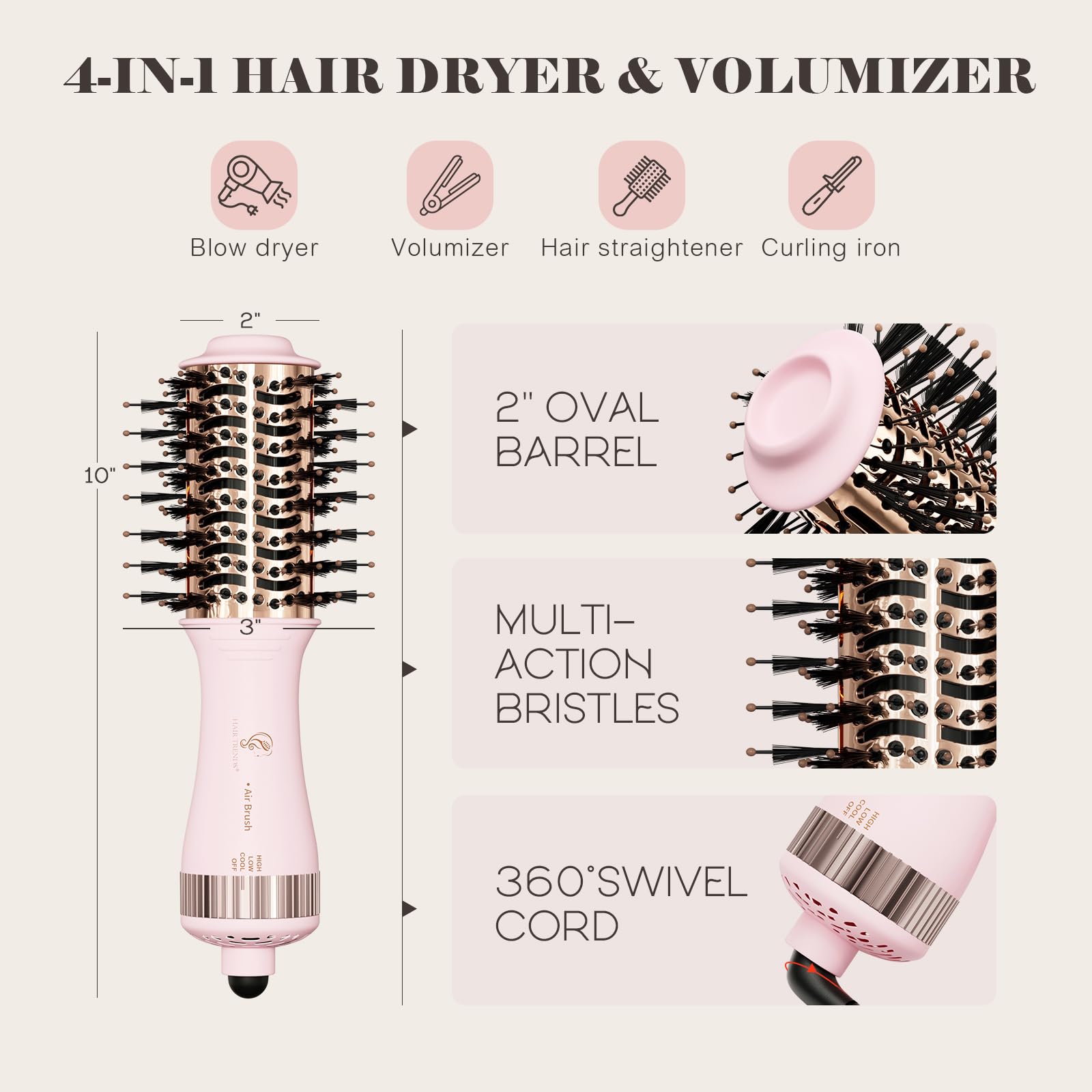 Hair Trends lightweight 0.88 lb travel essential fits in bag.