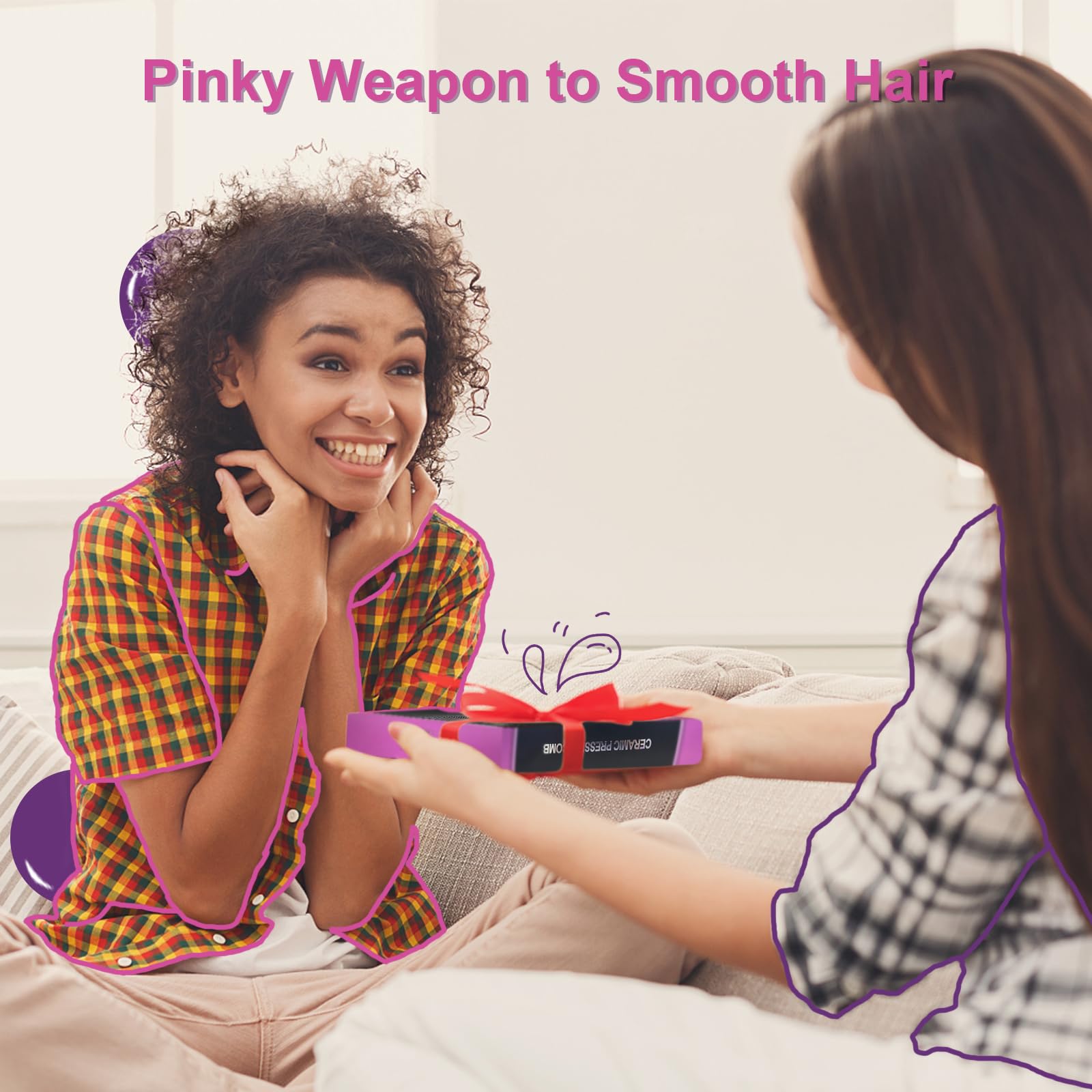 Hair Trends Mini Pink Hot Comb heat stand protects surfaces
