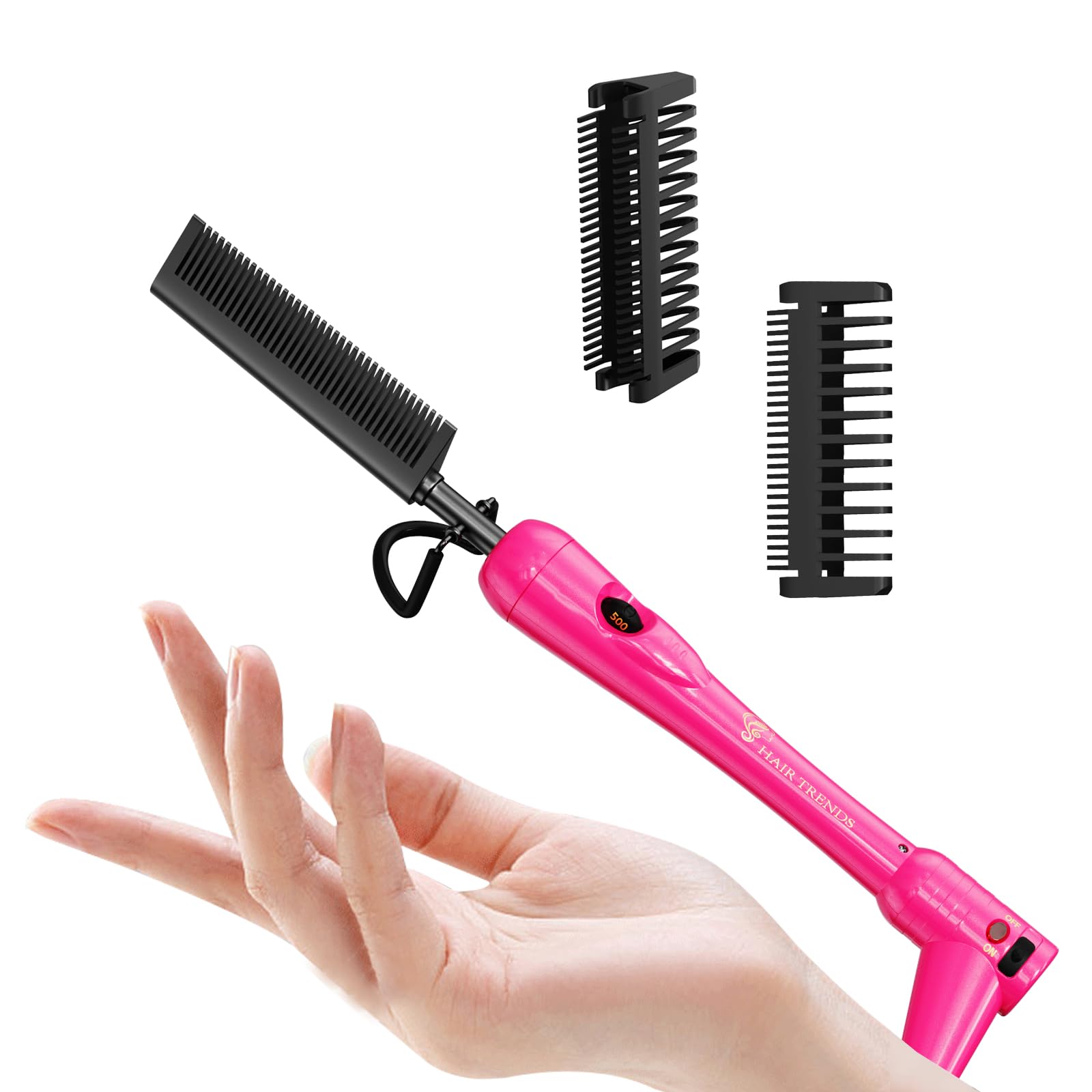 Hair Trends Mini Pink Hot Comb travel-ready and lightweight