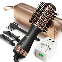 Hair trends Travel Brush Dryer with oval brush for fast root lift on the go.