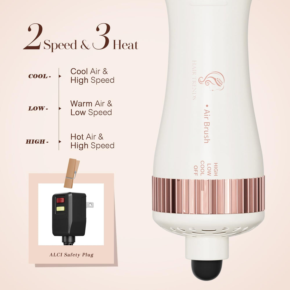 Hair Trends two-speed three-temperature settings to suit different hair types.