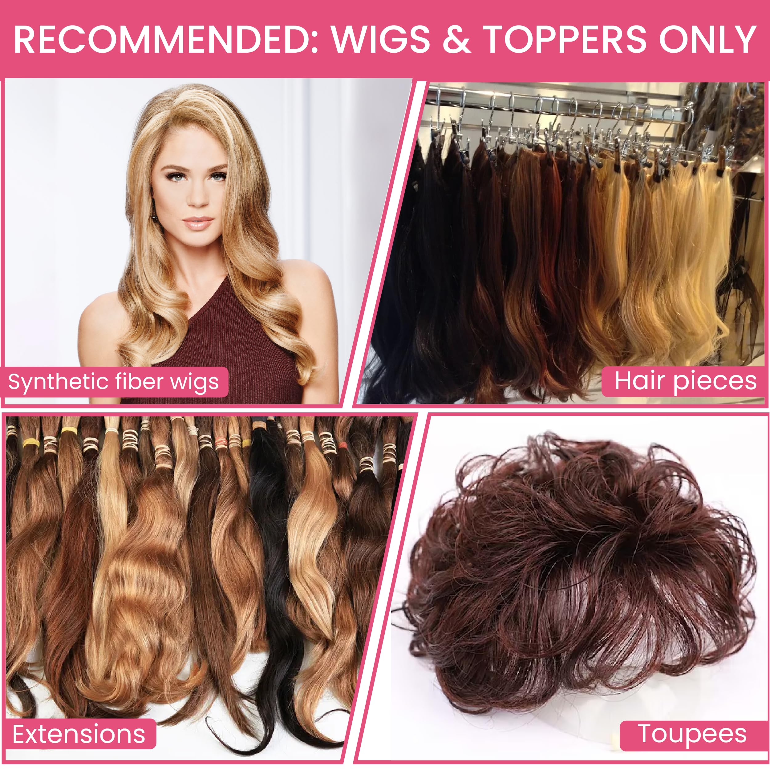 Producto de cuidado para extensiones Raquel Welch Hair U Wear mantiene textura.