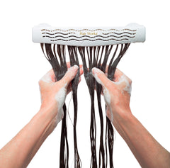 Hair Works secure storage compartment keeping extensions neatly organized.