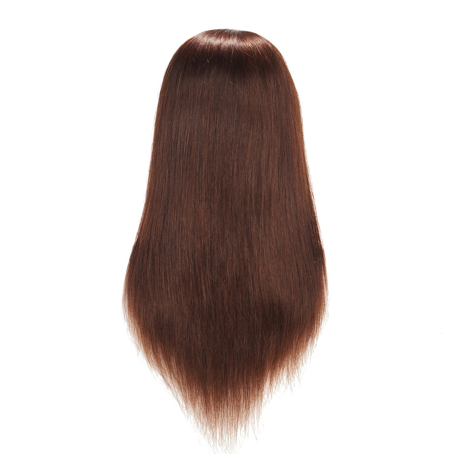 Hairingrid head ideal for dyeing and bleaching trials with color 4 dark brown.