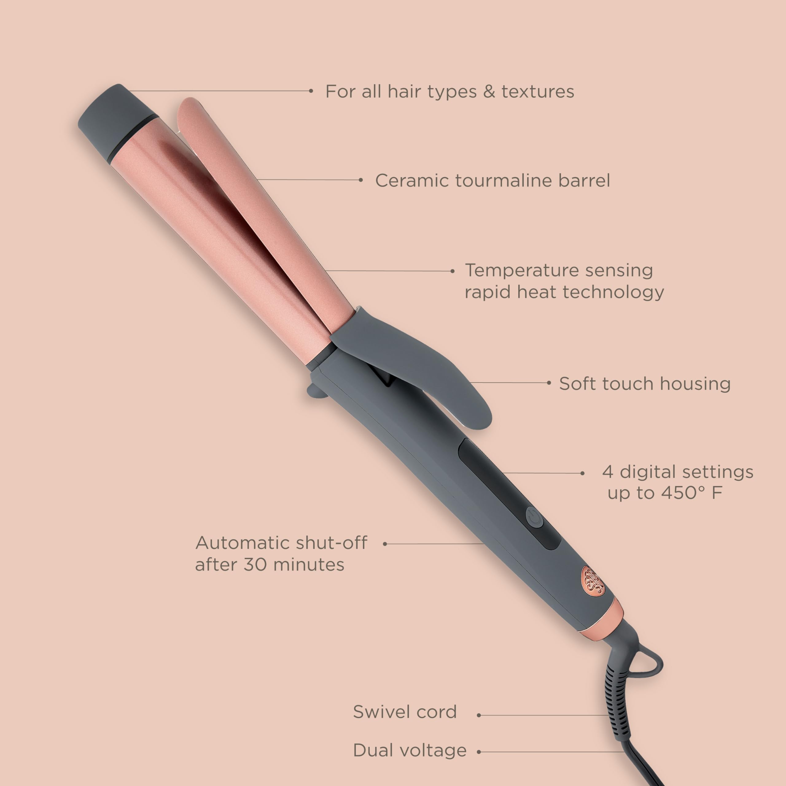 Hairitage Curl Envy auto shut-off adds safety and peace of mind.