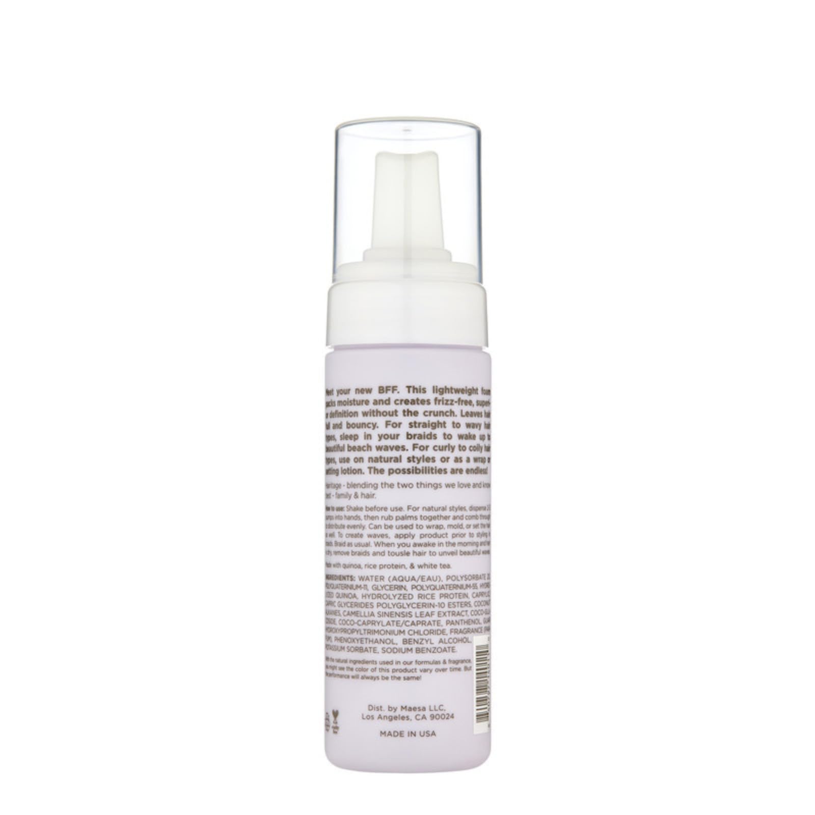 Hairitage Have It All Curl Mousse dispenser enables even application for defined curls.