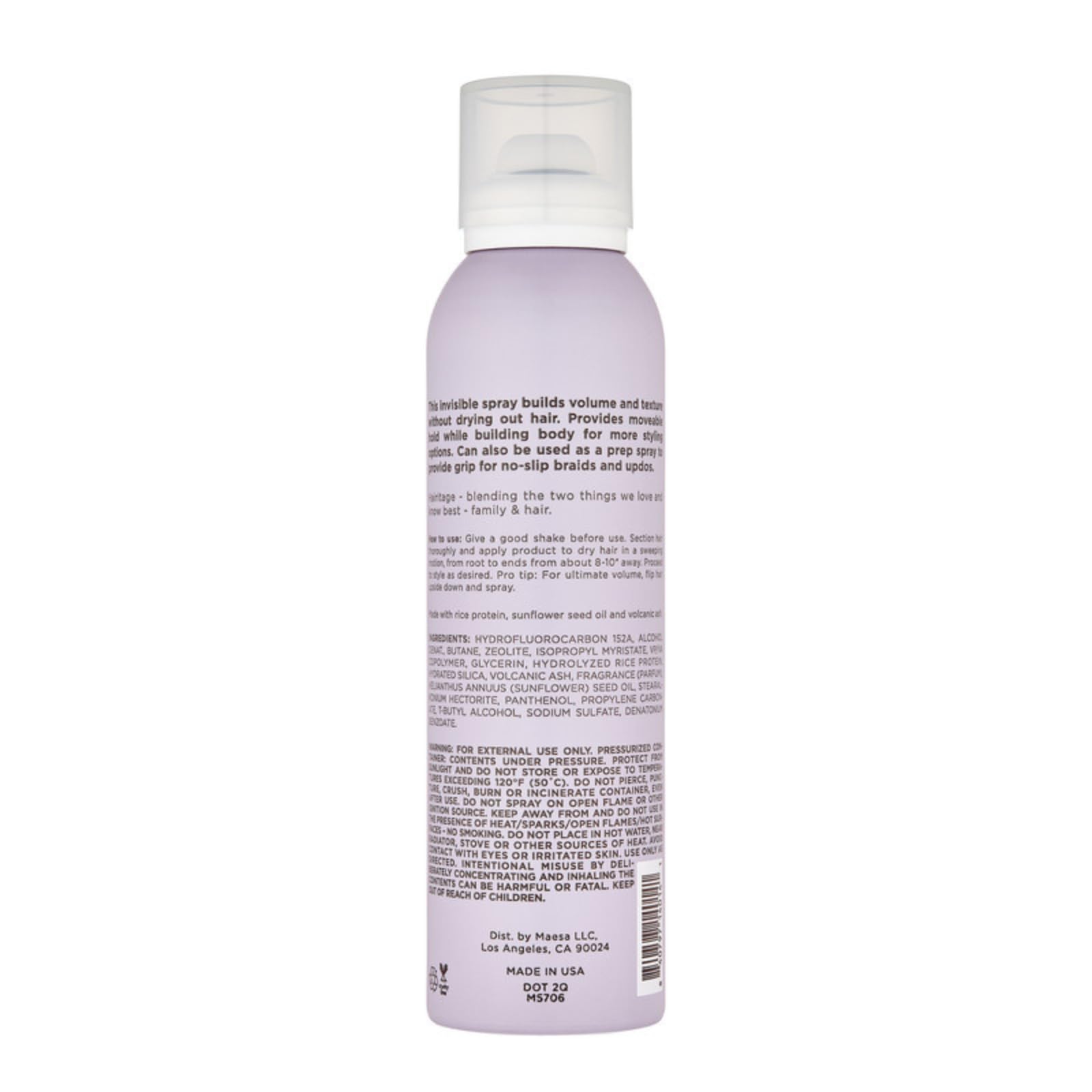Hairitage con ingredientes arroz y aceite de girasol fortalecen y texturizan.