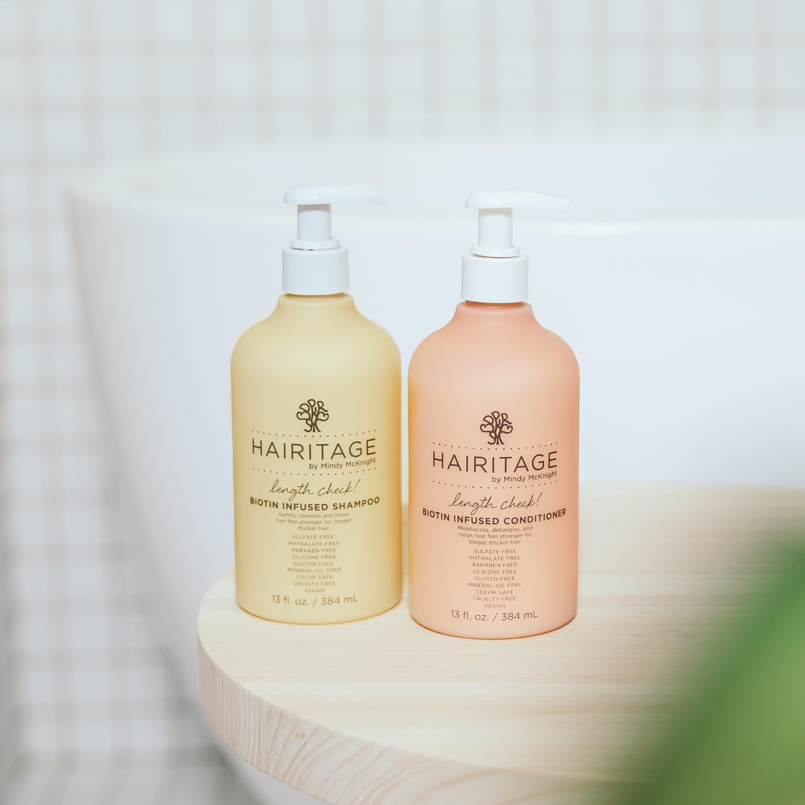 Pump of Hairitage Length Check Conditioner ready for easy, mess-free application.