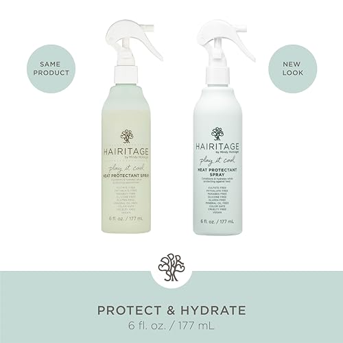 Hairitage Play It Cool: aplicación en spray para protección uniforme durante el peinado.