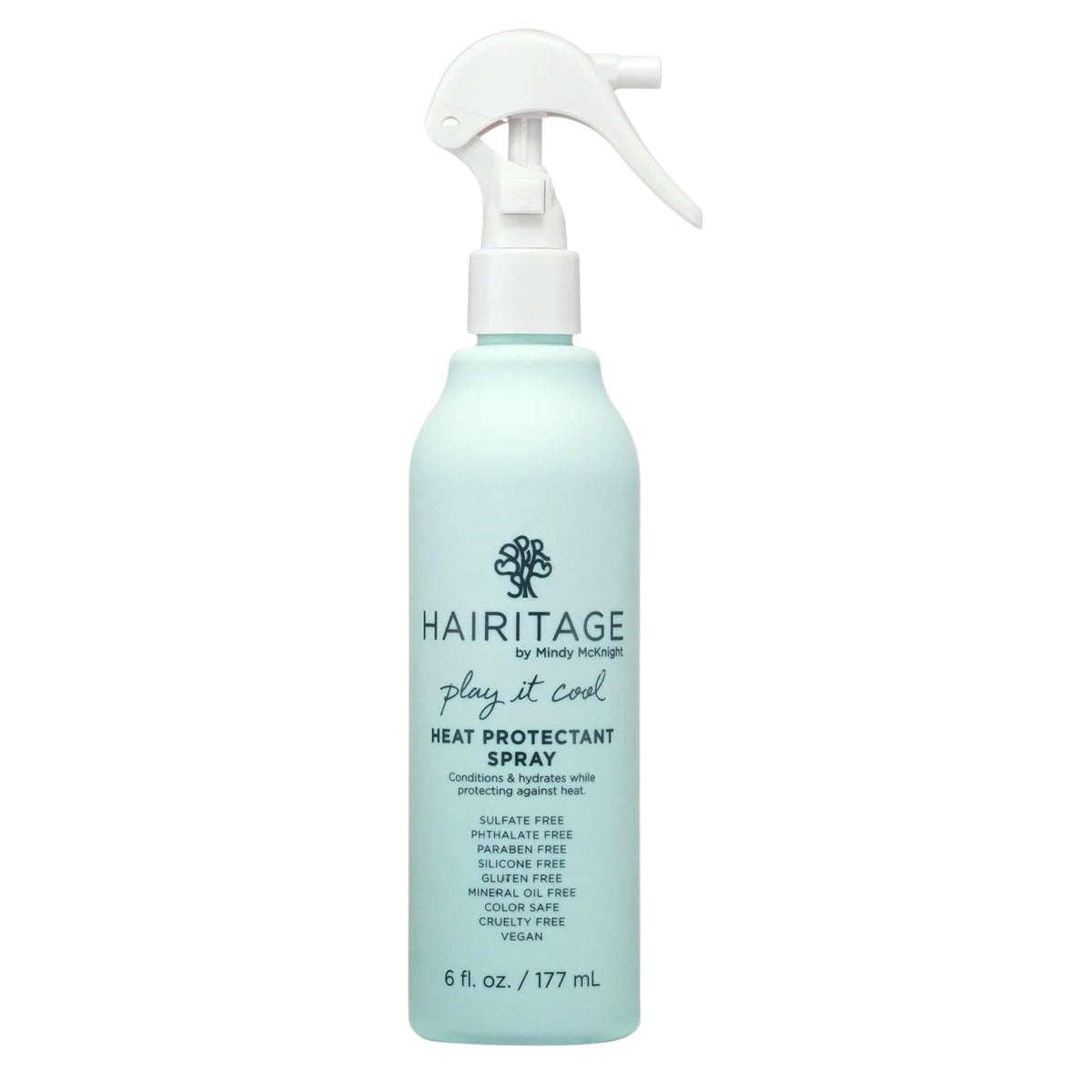 Hairitage Play It Cool: botella del protector térmico para cabello protegido contra el calor.