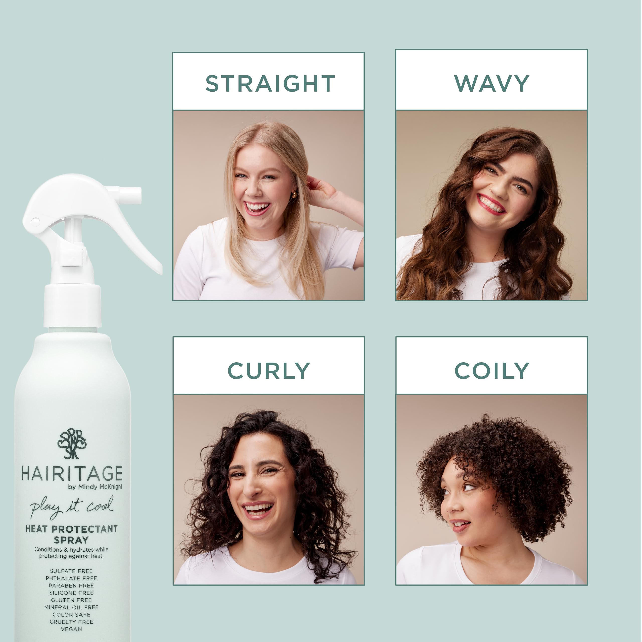 Hairitage Play It Cool: cabello hidratado tras aplicar el protector antes del peinado.
