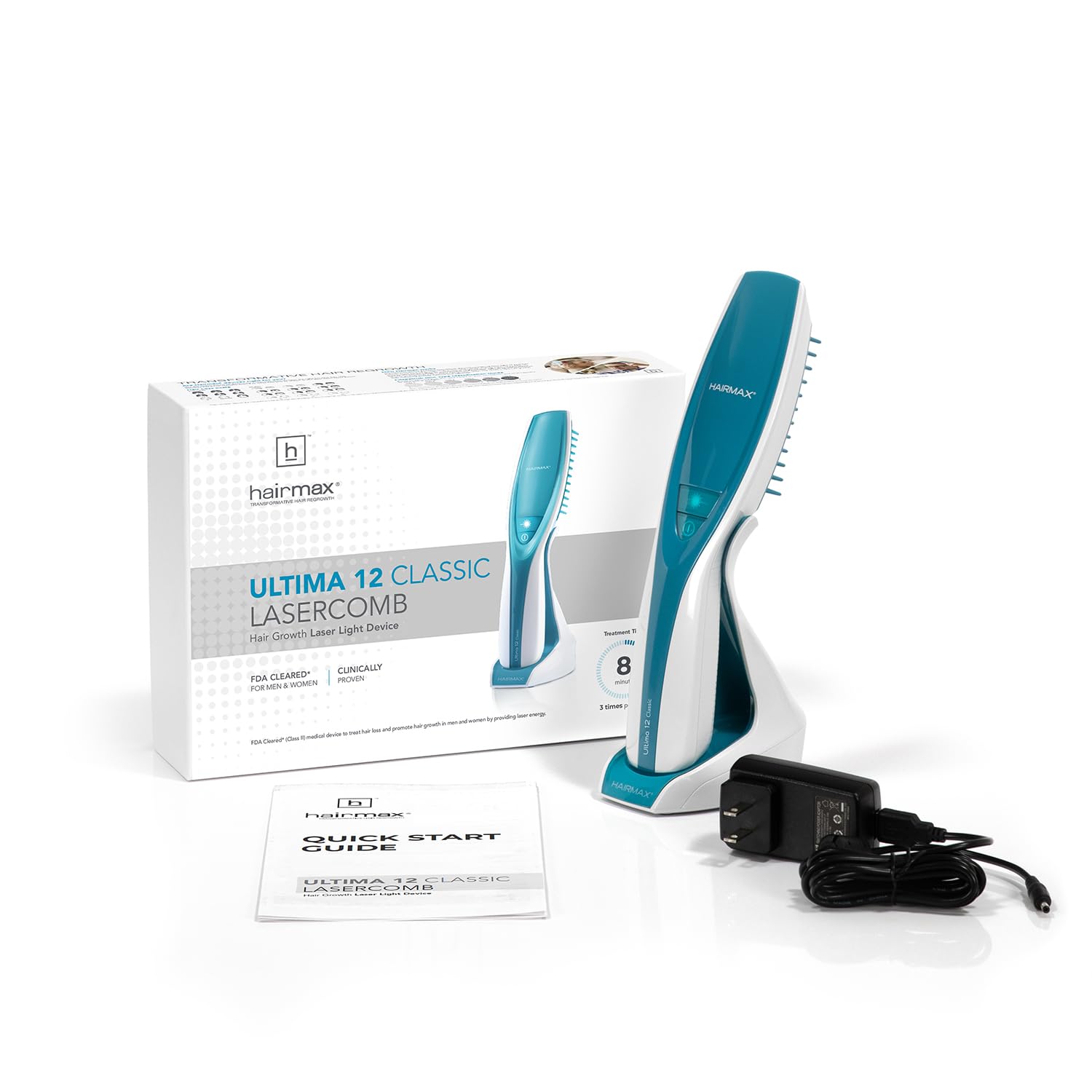HairMax Ultima 12 Classic laser comb close-up of technology