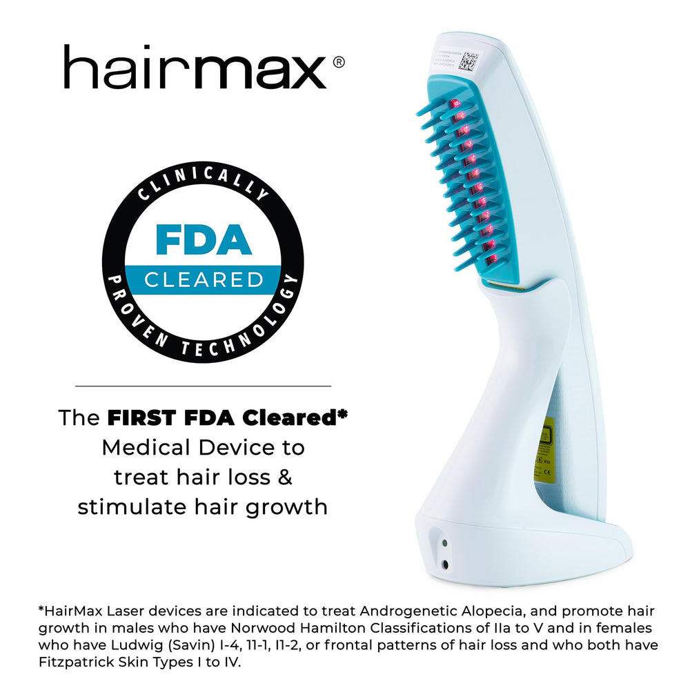 HairMax Ultima 12 Classic lasercomb cordless design for travel