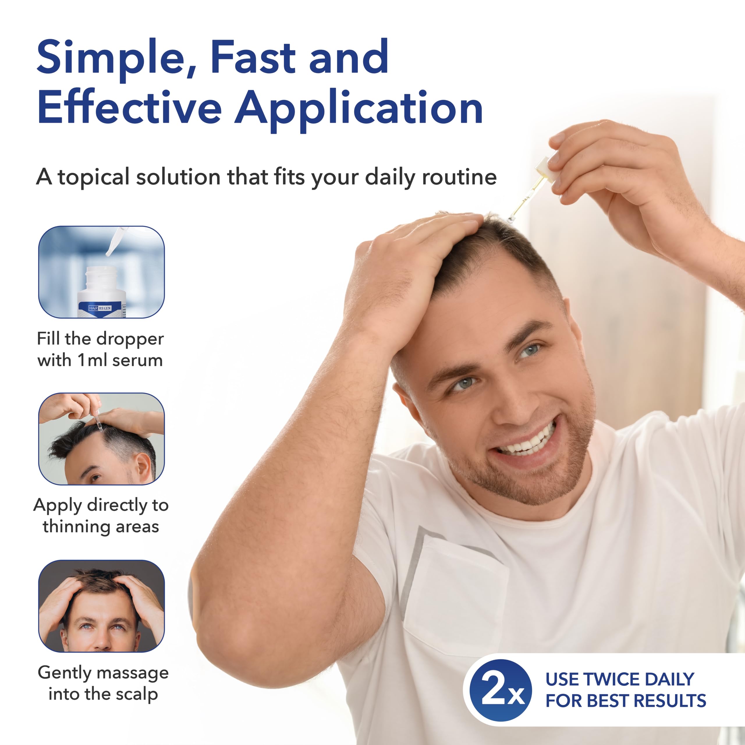Hair Regen minoxidil five percent pack with travel case for on-the-go use.