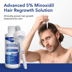 Hair Regen minoxidil five percent dropper tip shown for targeted scalp application.