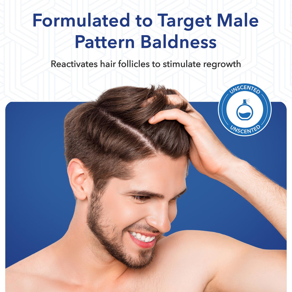 Hair Regen minoxidil five percent solution bottle with clear label for easy use.