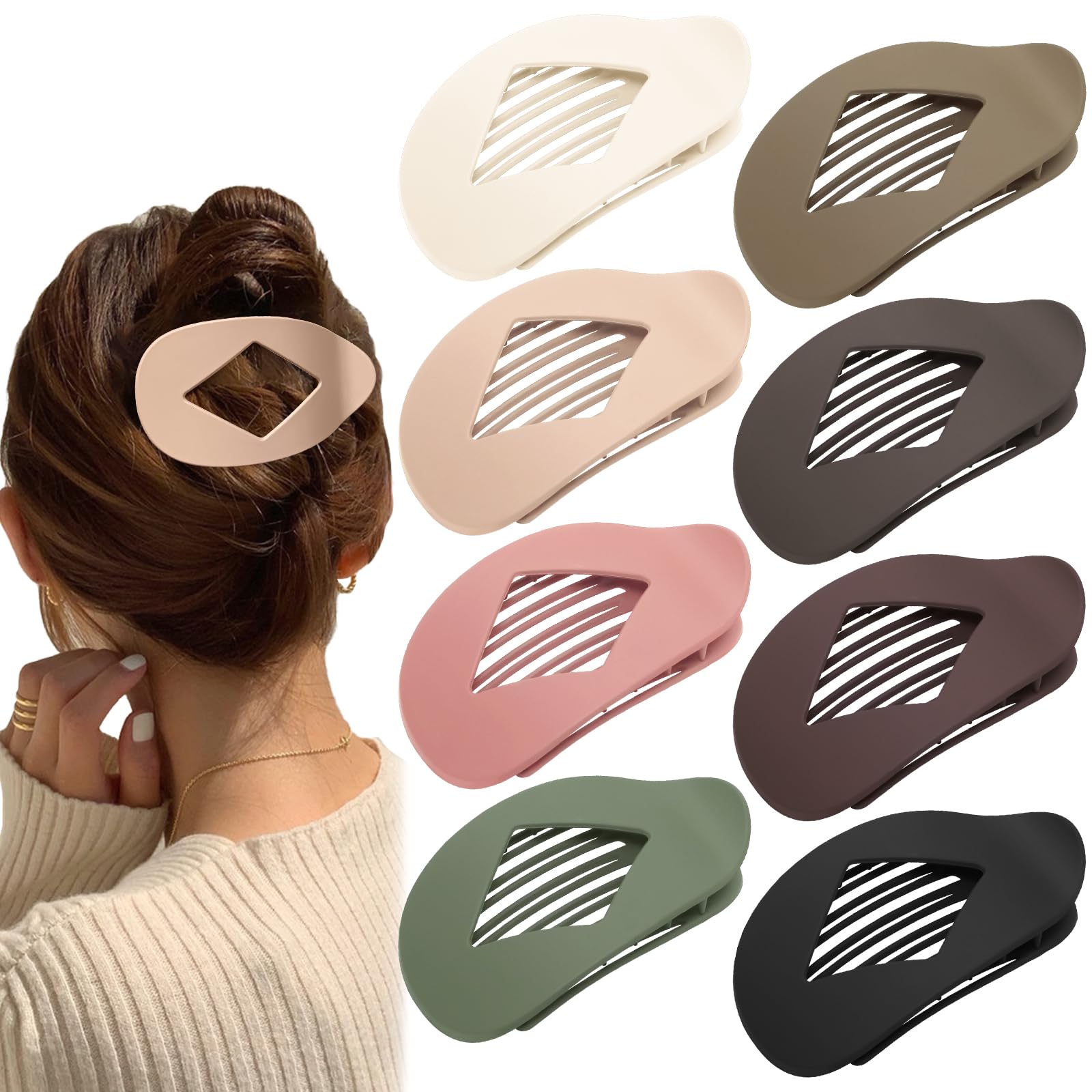 Hairshowgala flat clip with matte finish securely holds thick hair during workouts.