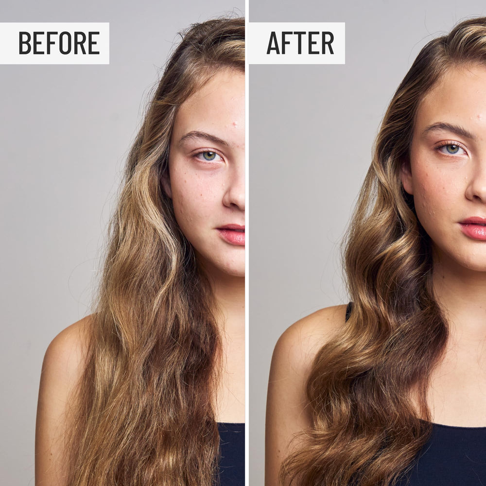 Hairstory Hair Balm on air dried hair with soft shine.
